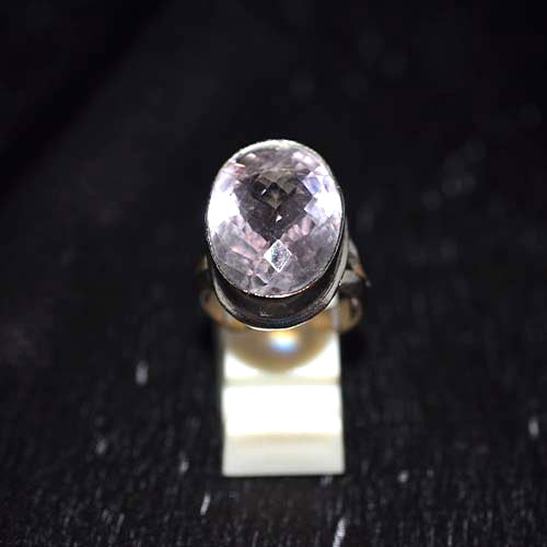 925 Sterling Silver Rose Quartz Large Oval Ring