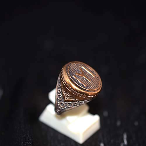 925 Sterling Silver Two-Tone Kayi Tribe IYI Ring with Geometric Band