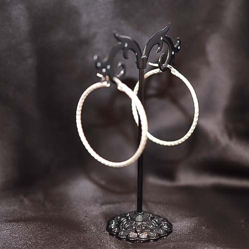 925 Sterling Silver Textured Large Hoop Earrings
