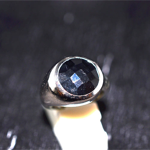 925 Sterling Silver Round Black Onyx Signet Ring
