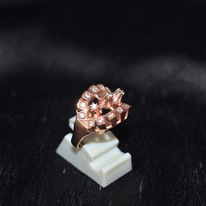 6 Carat Gold Plated Geometric Cubic Zirconia Ring