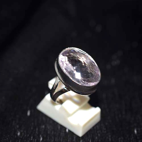 925 Sterling Silver Rose Quartz Large Oval Ring