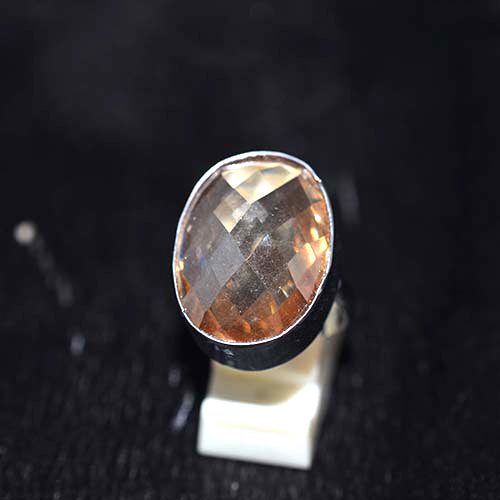 925 Sterling Silver Oval Peach Morganite Solitaire Ring