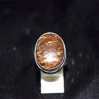 925 Sterling Silver Bronzite Oval Ring