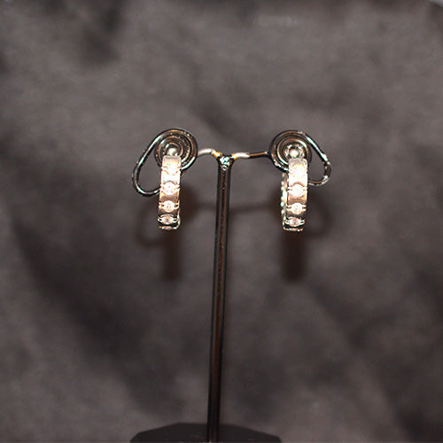 925 Sterling Silver Hammered Huggie Earrings
